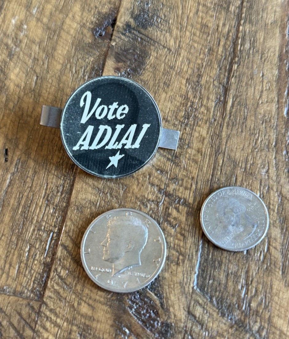 Vintage 1956 VOTE ADLAI Stevenson Political Campaign Flashing Tie Clip Pin
