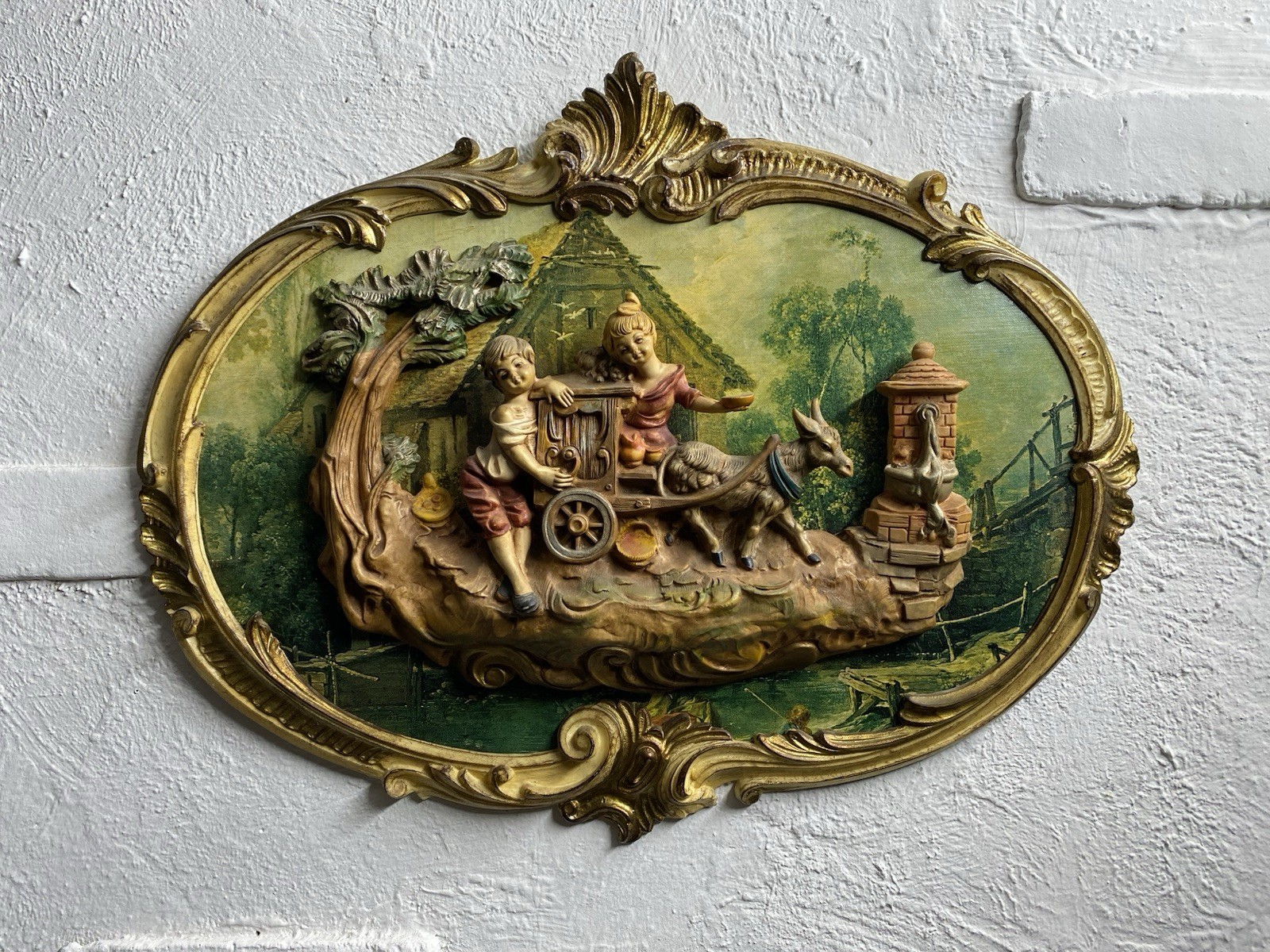 VTG EmpirePlaque Ornate frame italy Baroque 3D Wall Victorian Modern Resin art