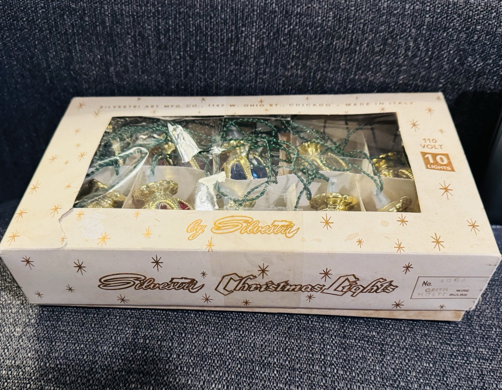Vtg SILVESTRI 10 String Lights Lanterns In Original Box Working Made In Italy