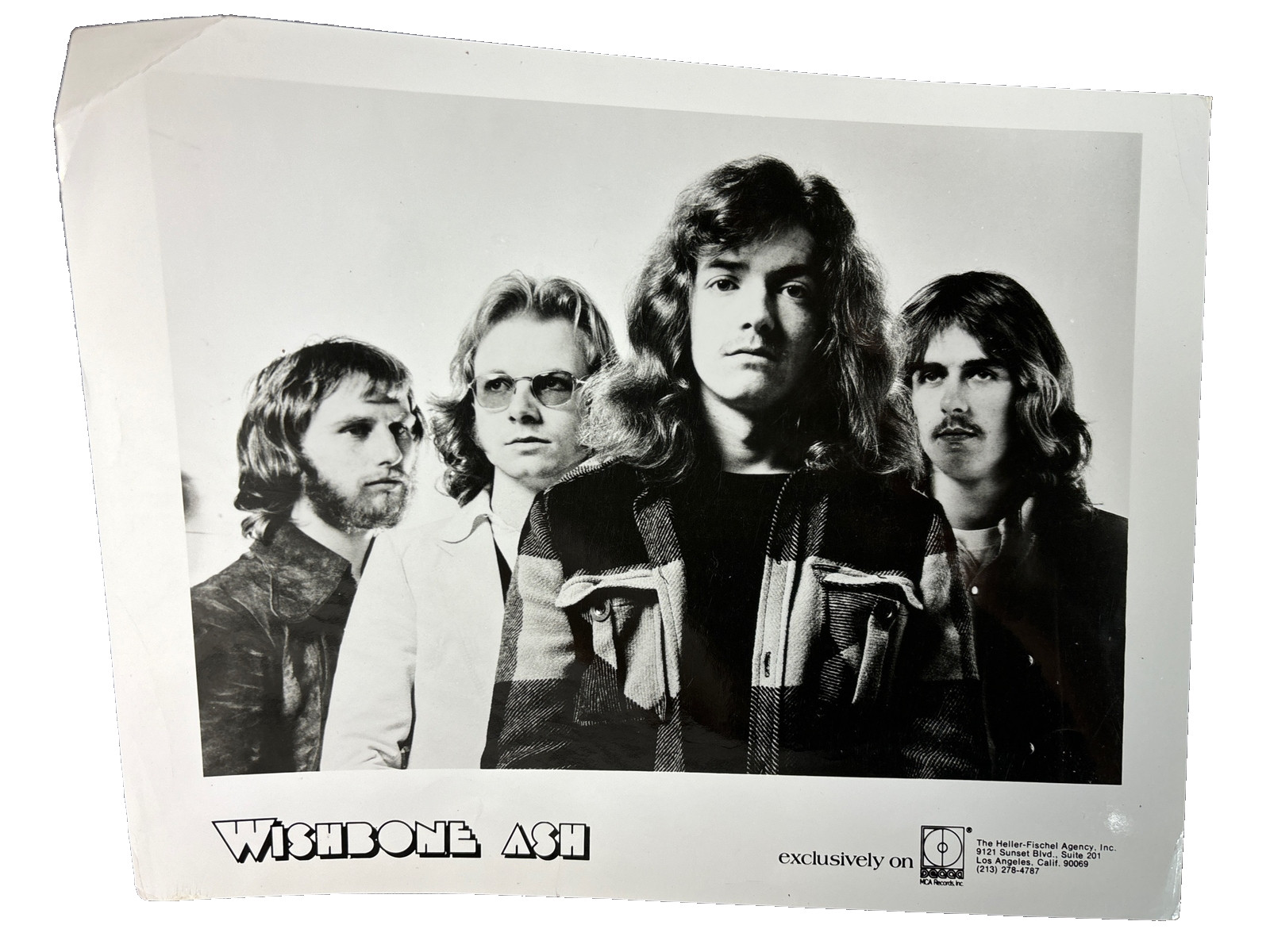 1969 Wishbone Ash Band Press Photo B&W 8x10 Andy Powell Ted Turner