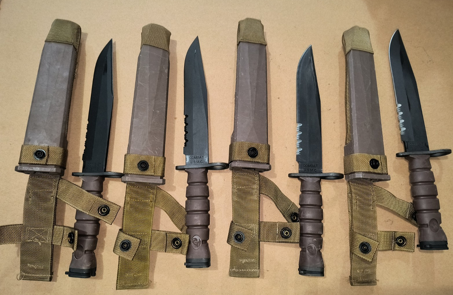 Vintage OKC-3S Combat Knife Bayont Genuine USMC + Scabbard Ontario Knife Co USA