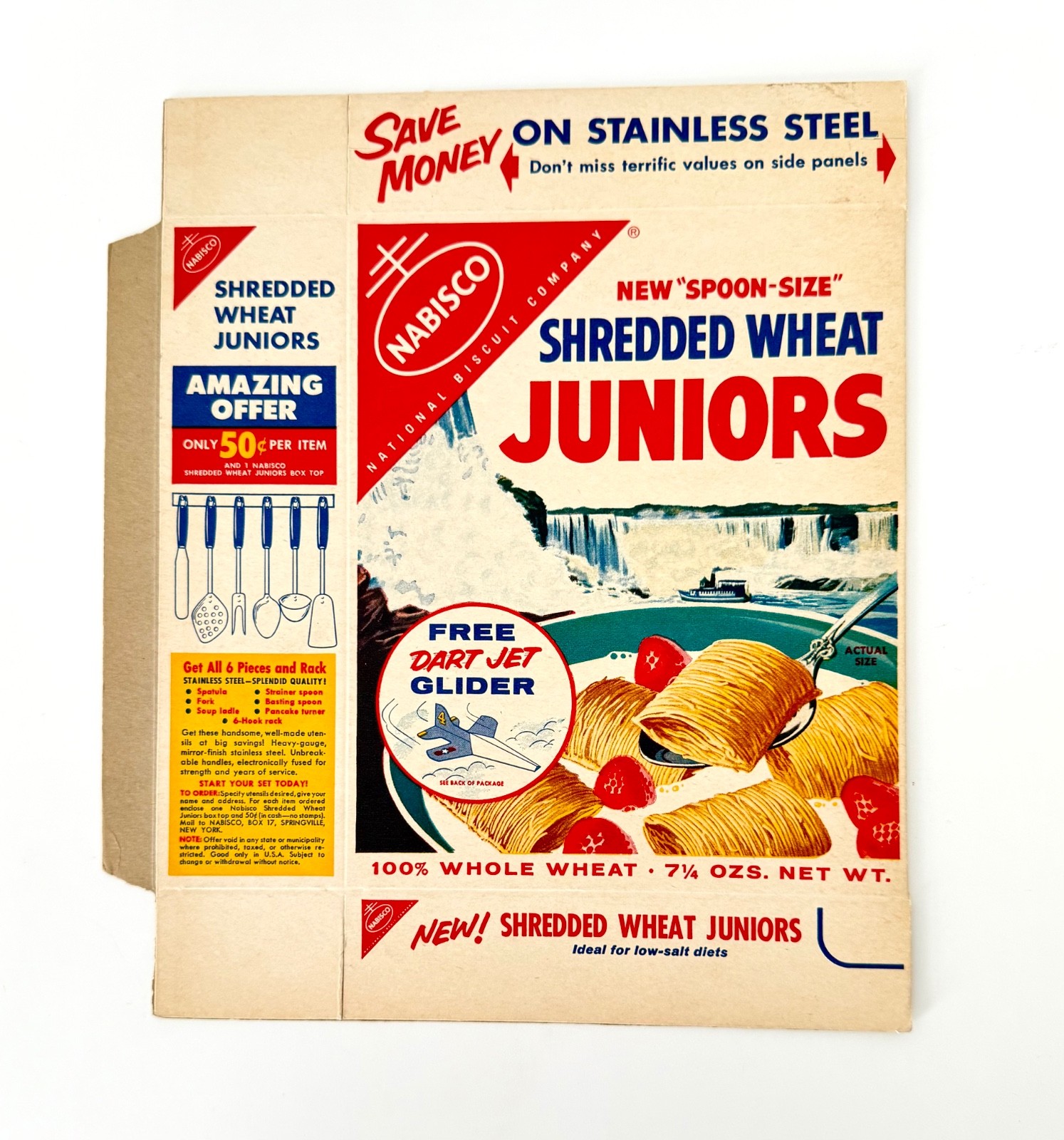 Vintage 1950s Nabisco Shredded Wheat Juniors Cereal Box Dart Jet Glider Cut-out