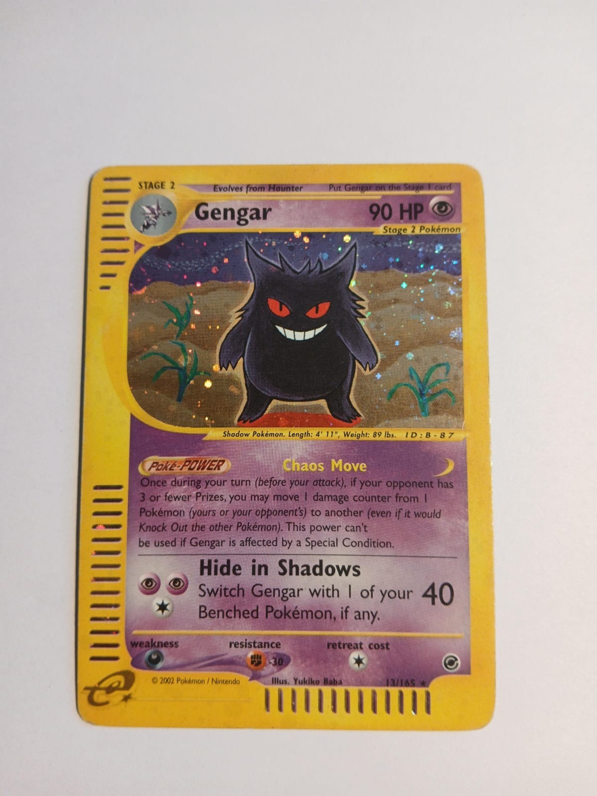 Pokemon Gengar Holo 13/165 Expedition E-series 2002 Vintage Rare English Card