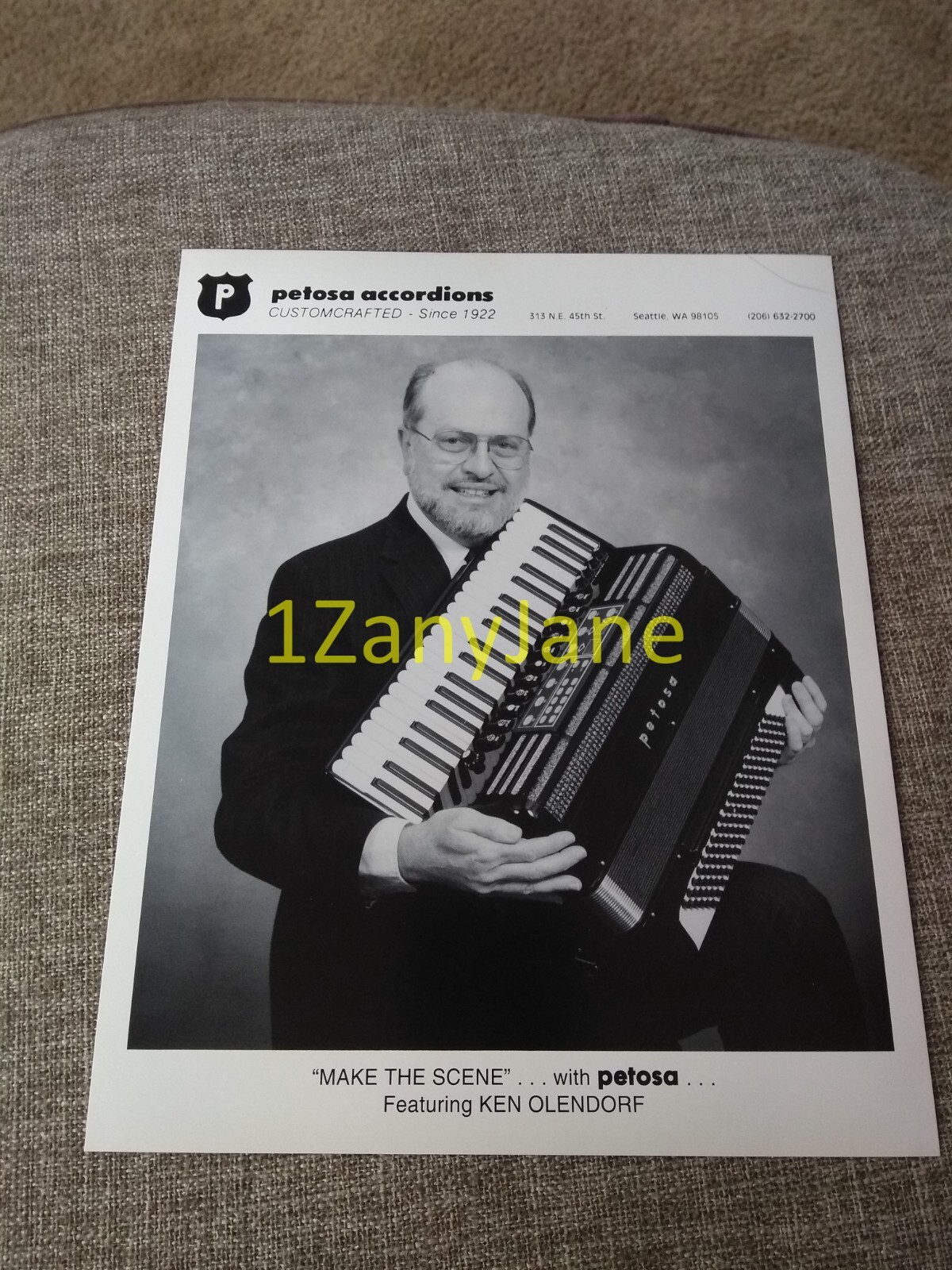 P723 Band 8x10 Press Photo PROMO MEDIA PETOSA ACCORDIONS KEN OLENDORF