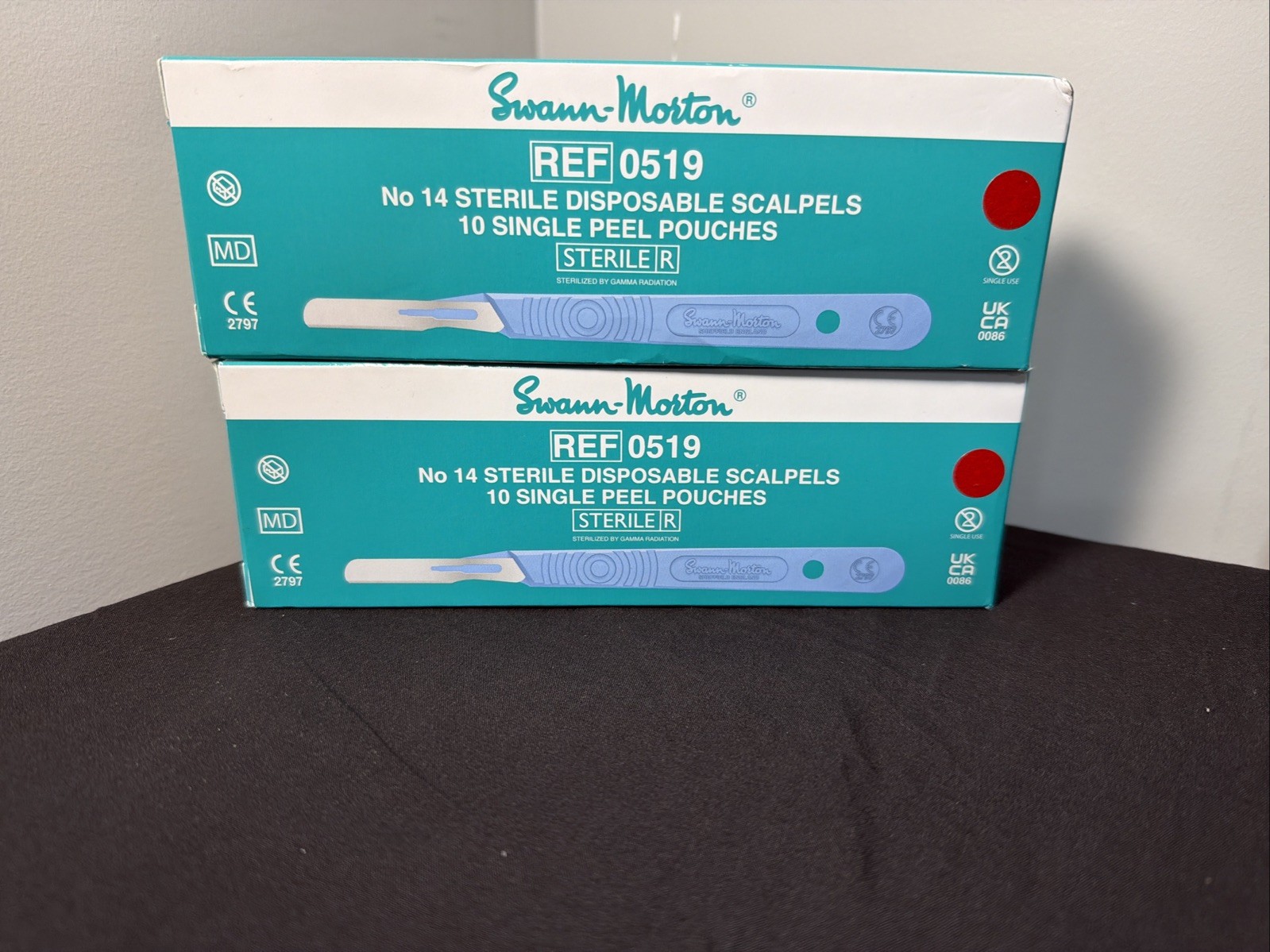 Swann Morton #14 Sterile Disposable Scalpels - 2 boxes of 10 Exp 10/2029