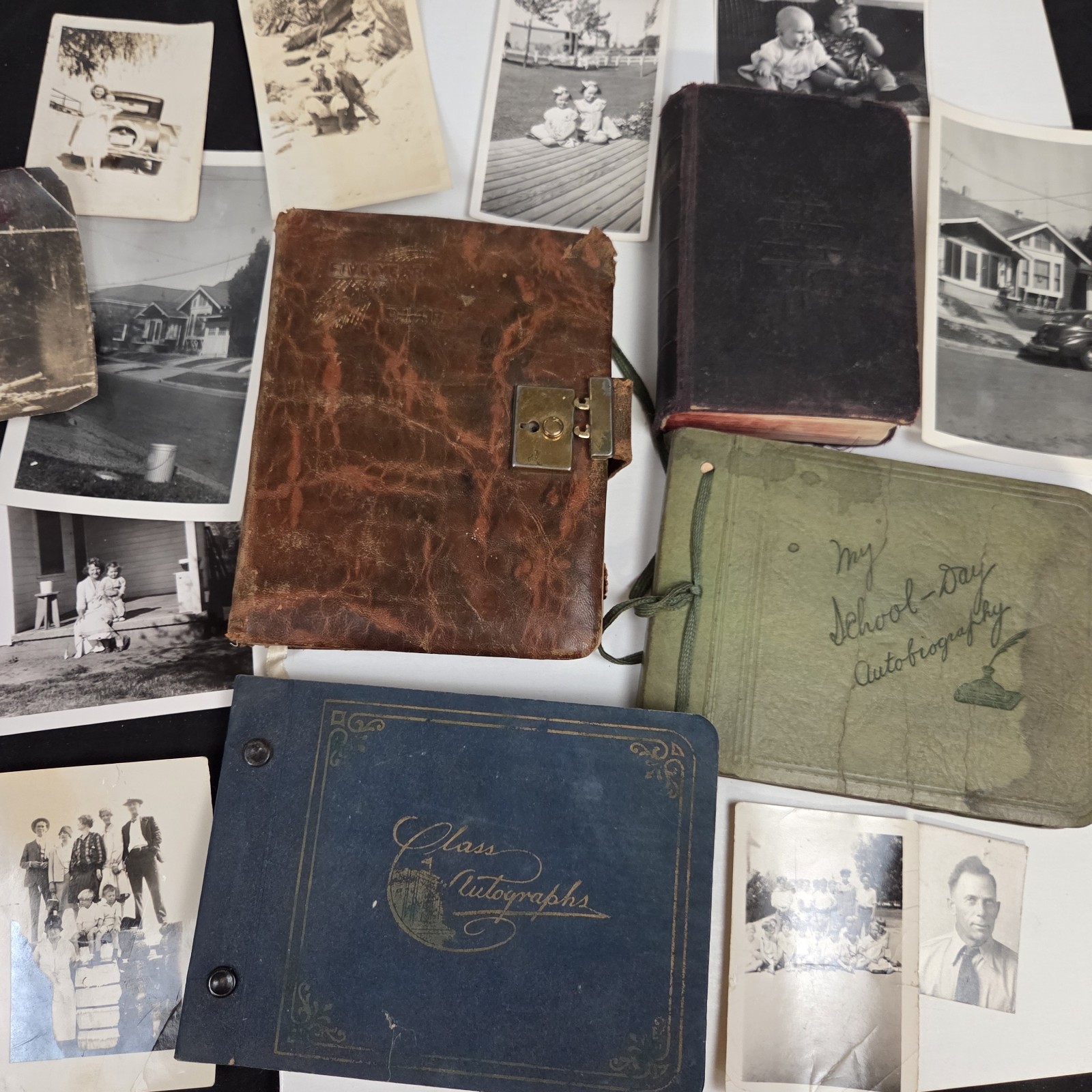Vtg 1920s-30s Family Bible Diary & Photos Genealogy Dust Bowl Great Depression