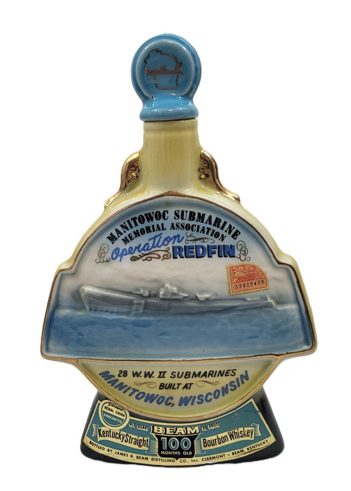 1970 Jim Beam Manitowoc Submarine Operation RedFin Decanter