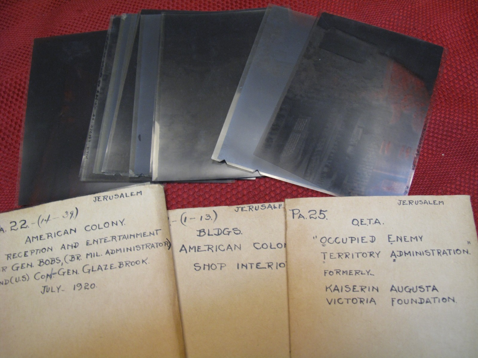 1920 PALESTINE OETA American Colony 48 Film 3x4 Negative Historic Photo Lot