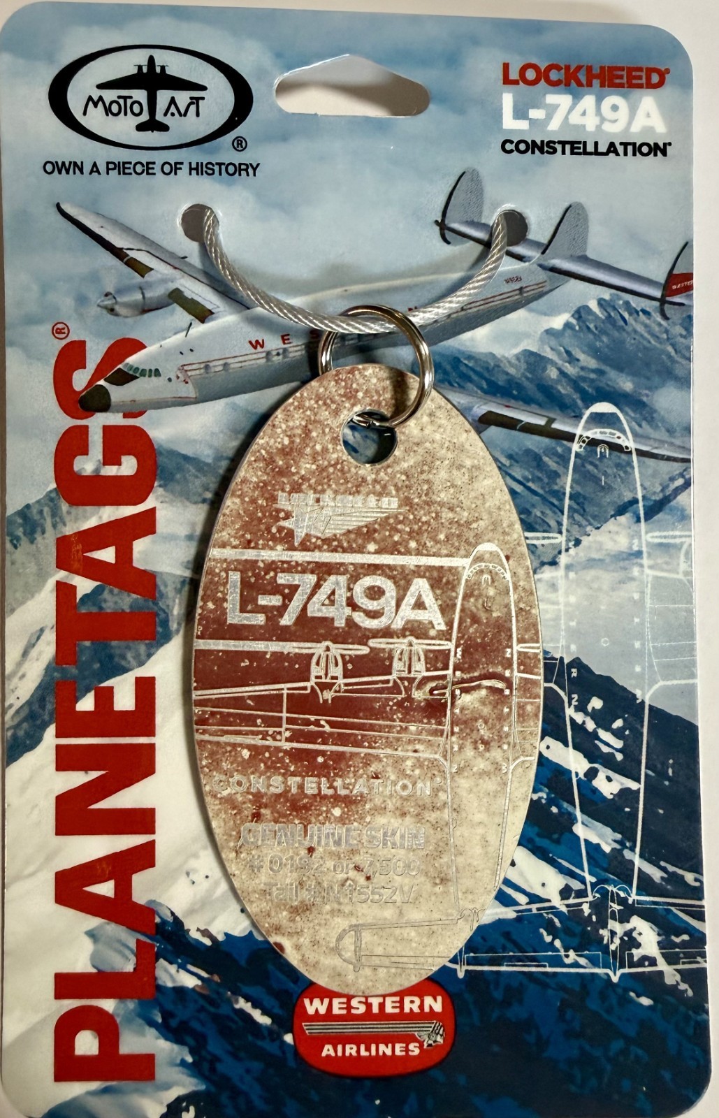 MotoArt PlaneTags Lockheed L-749 Constellation, Western Airlines, 192 of 7,500