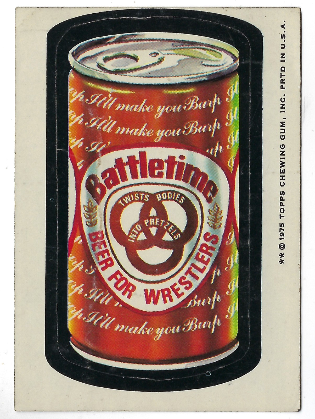1975 Topps Wacky Packages 14th Series 14 BATTLETIME BEER tan back vg- filler