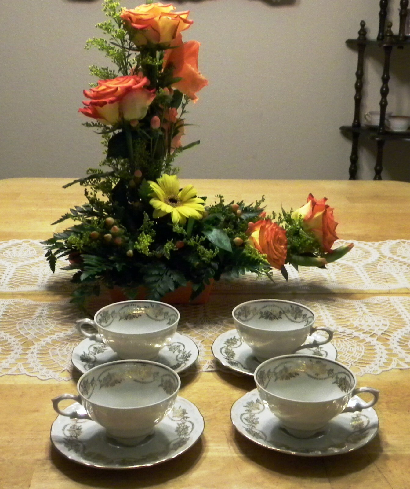4 Vintage German Cup Saucer Set Bareuther Waldsassen Bavaria Porcelain Germany 4 Vintage German Cup Saucer Set Bareuther Waldsassen Bavaria Porcelain Germany