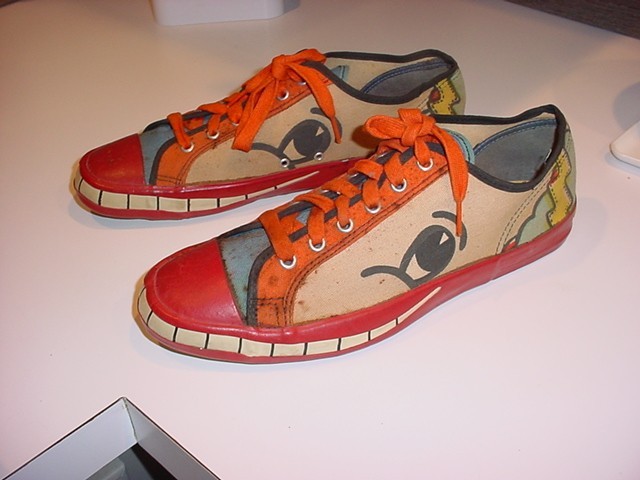 rare,unused 1970's Peter Max GRIN SMILE Tennis Shoes Sneakers by Randy size 9.5