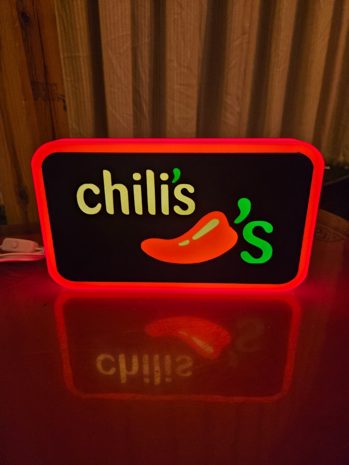 Chilis Food Restaurant -  USB Lighted LED Sign - Man Cave - Arcade