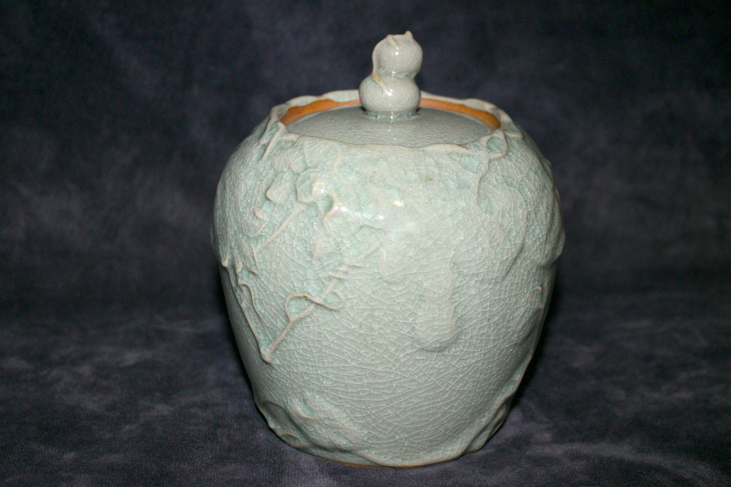 Vintage Laslo for Mikasa Celadon Crackle Glaze Ginger Jar Japanese Ceramic Vintage Laslo for Mikasa Celadon Crackle Glaze Ginger Jar Japanese Ceramic