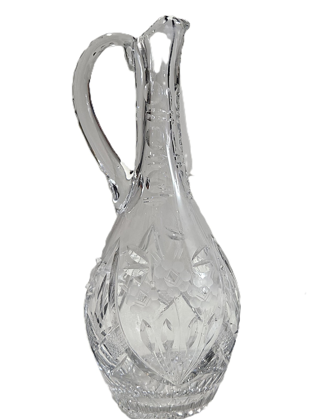 Vintage Heavy Lead Crystal Wine Ewer Decanter Pitcher 12\