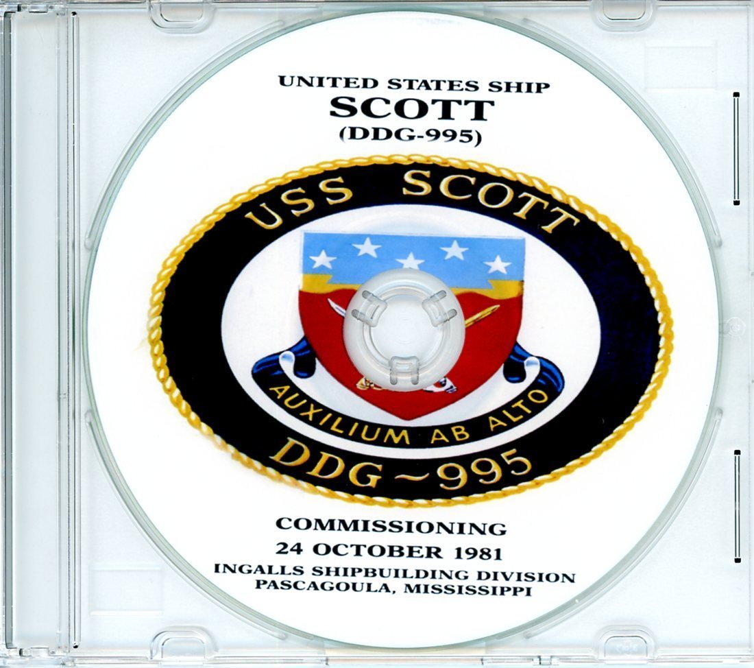 USS Scott DDG 995 Commissioning Program 1981 on CD Navy Plank Owners