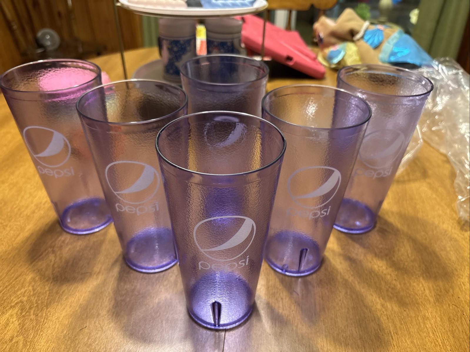 Pepsi 32oz Plastic Soda Cup Houston Texas USA Made In Taiwan  G.E.T  Lot Of 6