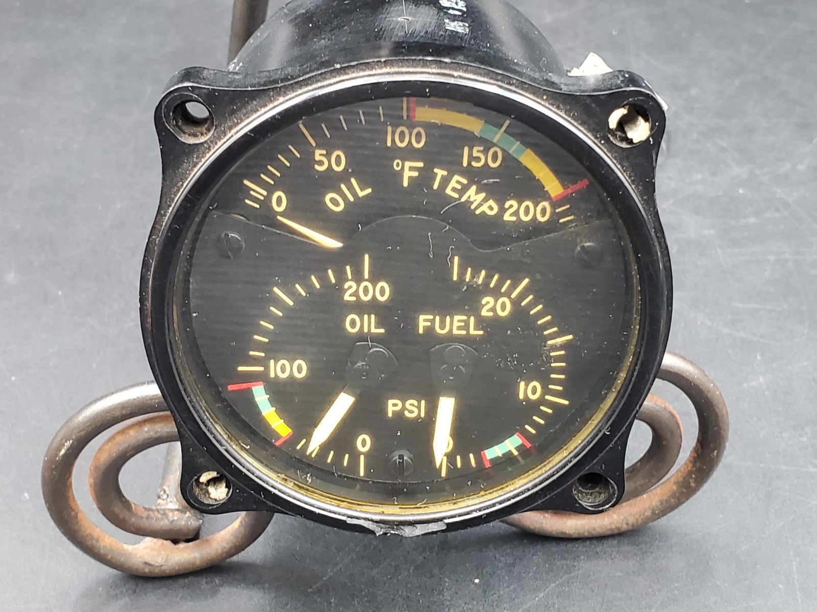 Vintage US Military Edison Aviation Engine Gage Unit w/ Thermometer AN5773-1