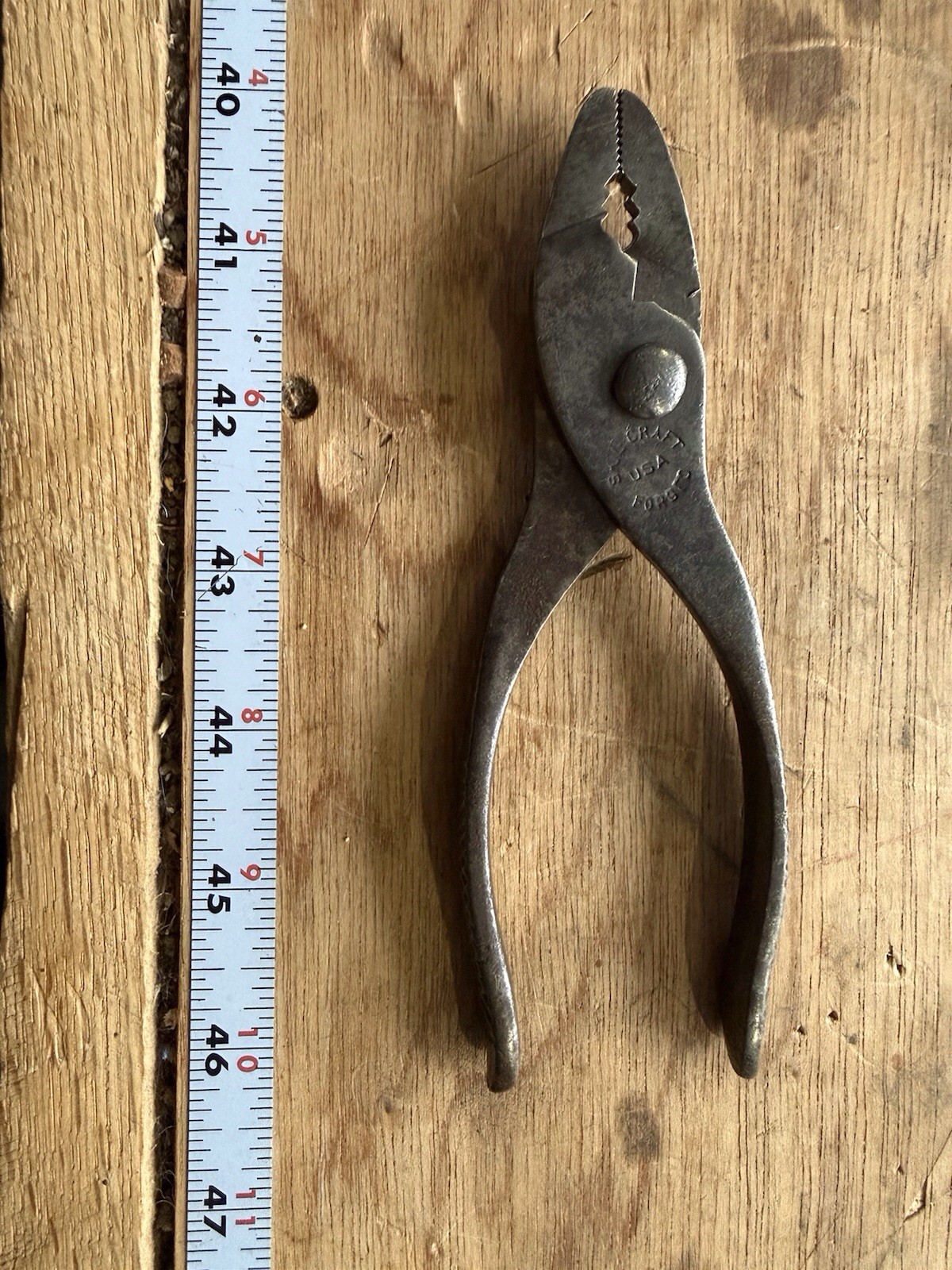 Vintage Narrow Nose Slip Joint Pliers Marked SKILCRAFT FORGED USA