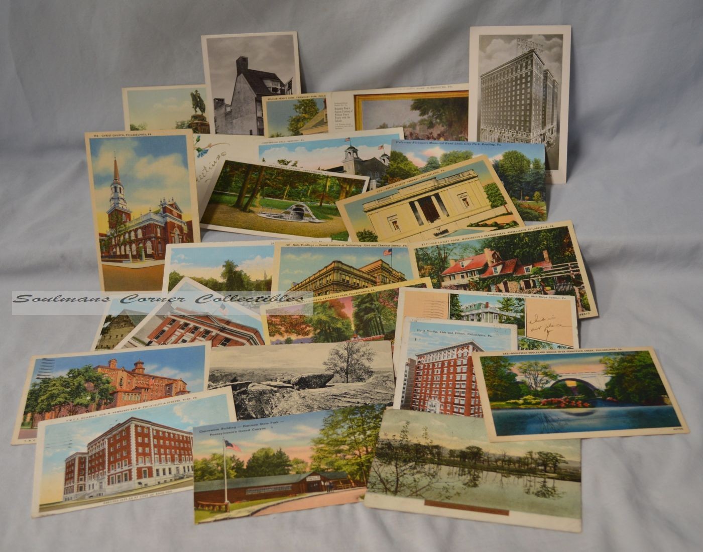 Great Lot 26 ea Vintage Pennsylvania Post Cards Linen, RPPC, Posted Unposted
