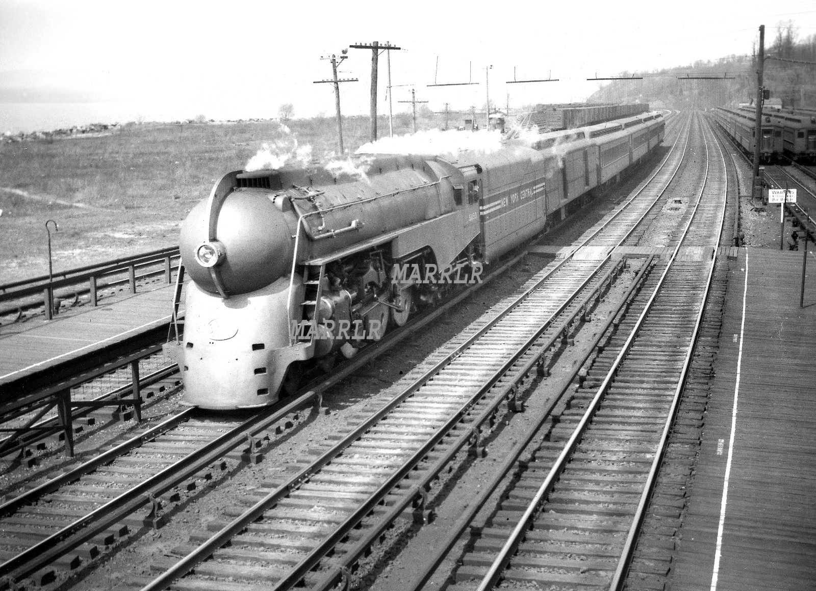 RR Photo-NEW YORK CENTRAL NYC 5450  4-6-4 Action at Croton NY  4/17/1938