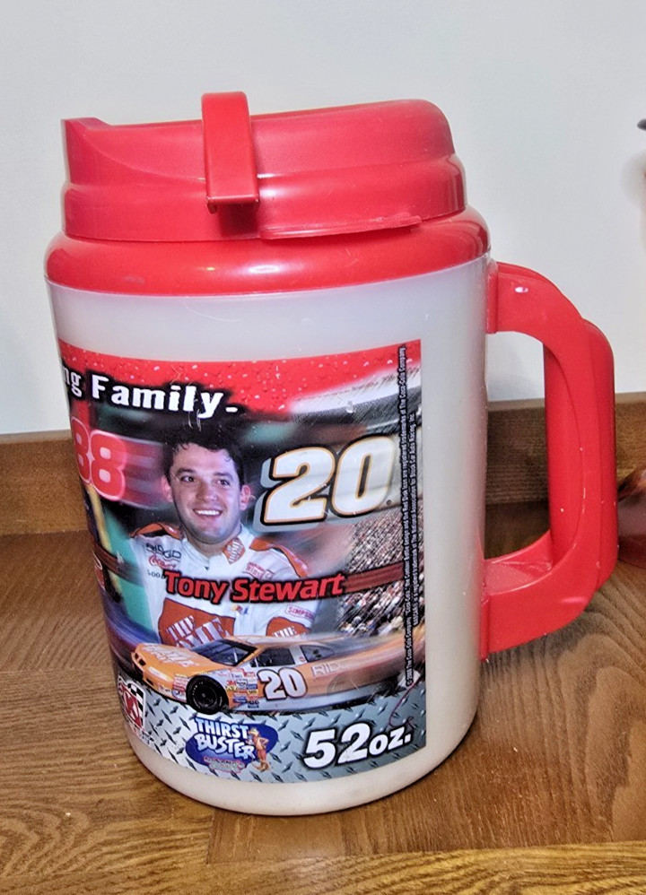 Vintage Coca-Cola NASCAR Thirst Buster 52oz Mug. Stewart, Jarrett, Labonte.