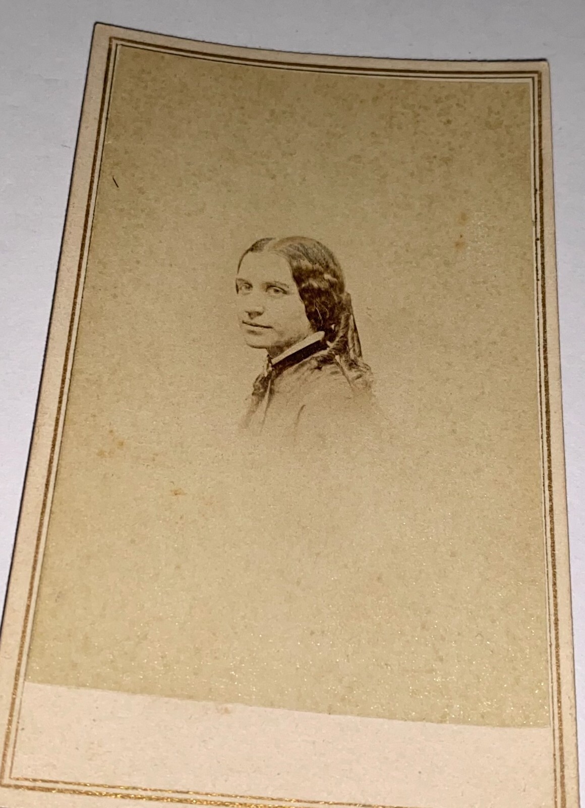 Rare Antique American Civil War Beautiful Woman Illinois CDV Photo Tax Stamp