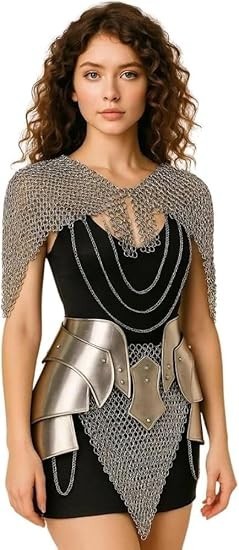 Medieval Brave Lady Chainmail Armor Corset-Women\'s Armor Costume Iron Chainmail