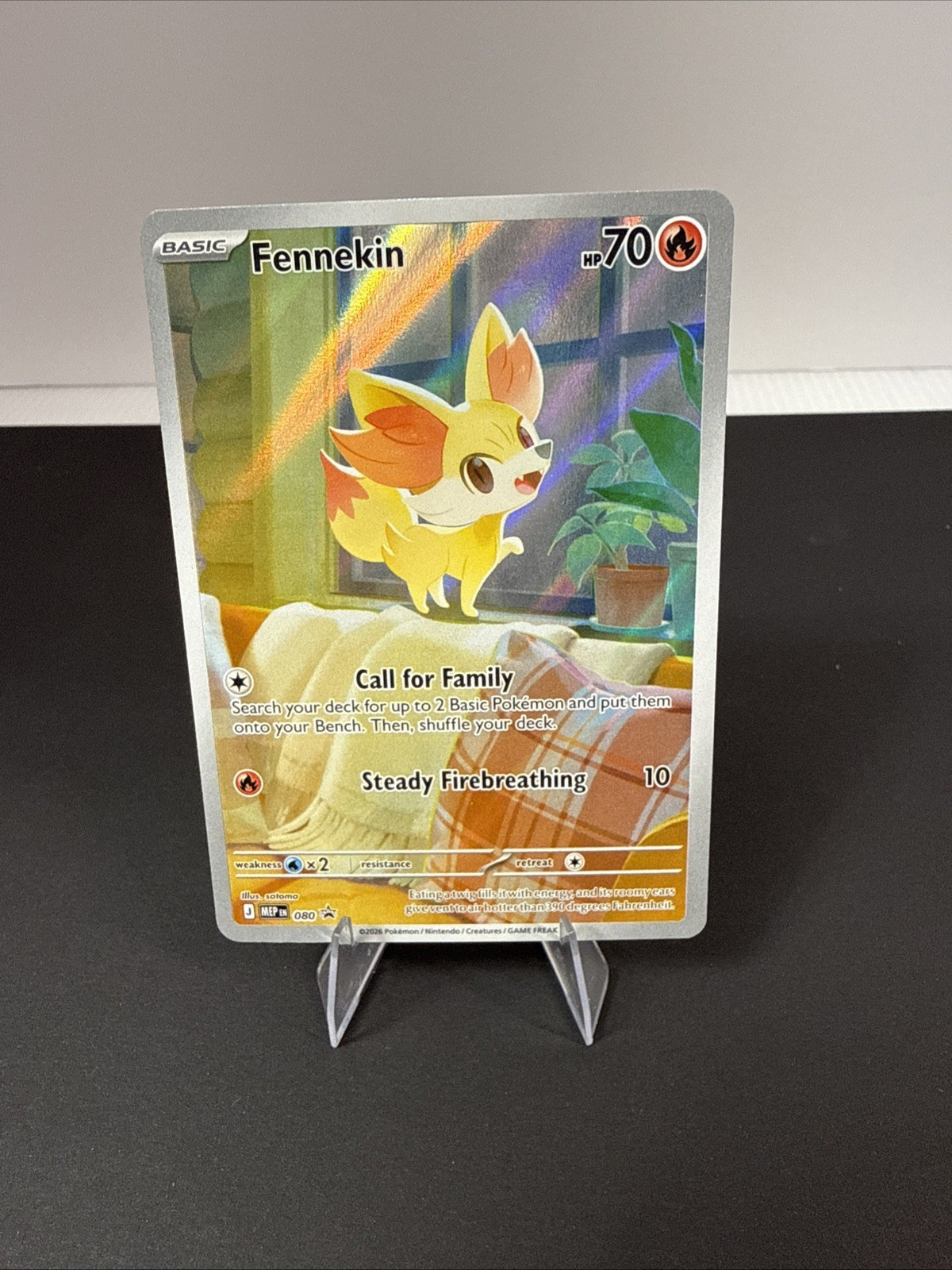 Fennekin 080 Me04: Chaos Rising Illustration Rare Full Art Holo Black Star Promo