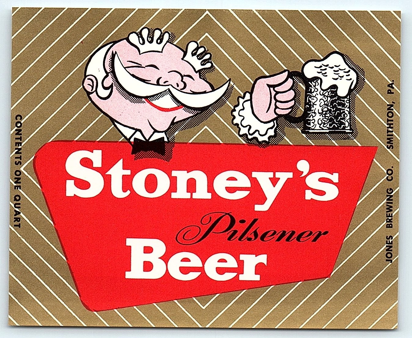 Vintage Stoney's Pilsener Beer Label (Jones Brewing Co.)