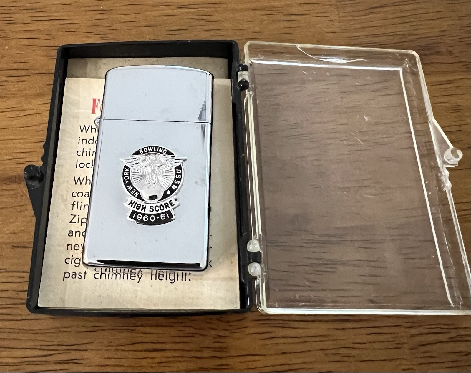 1960 ZIPPO NEW YORK BOWLING ASSN HIGH SCORE -UNFIRED NEW
