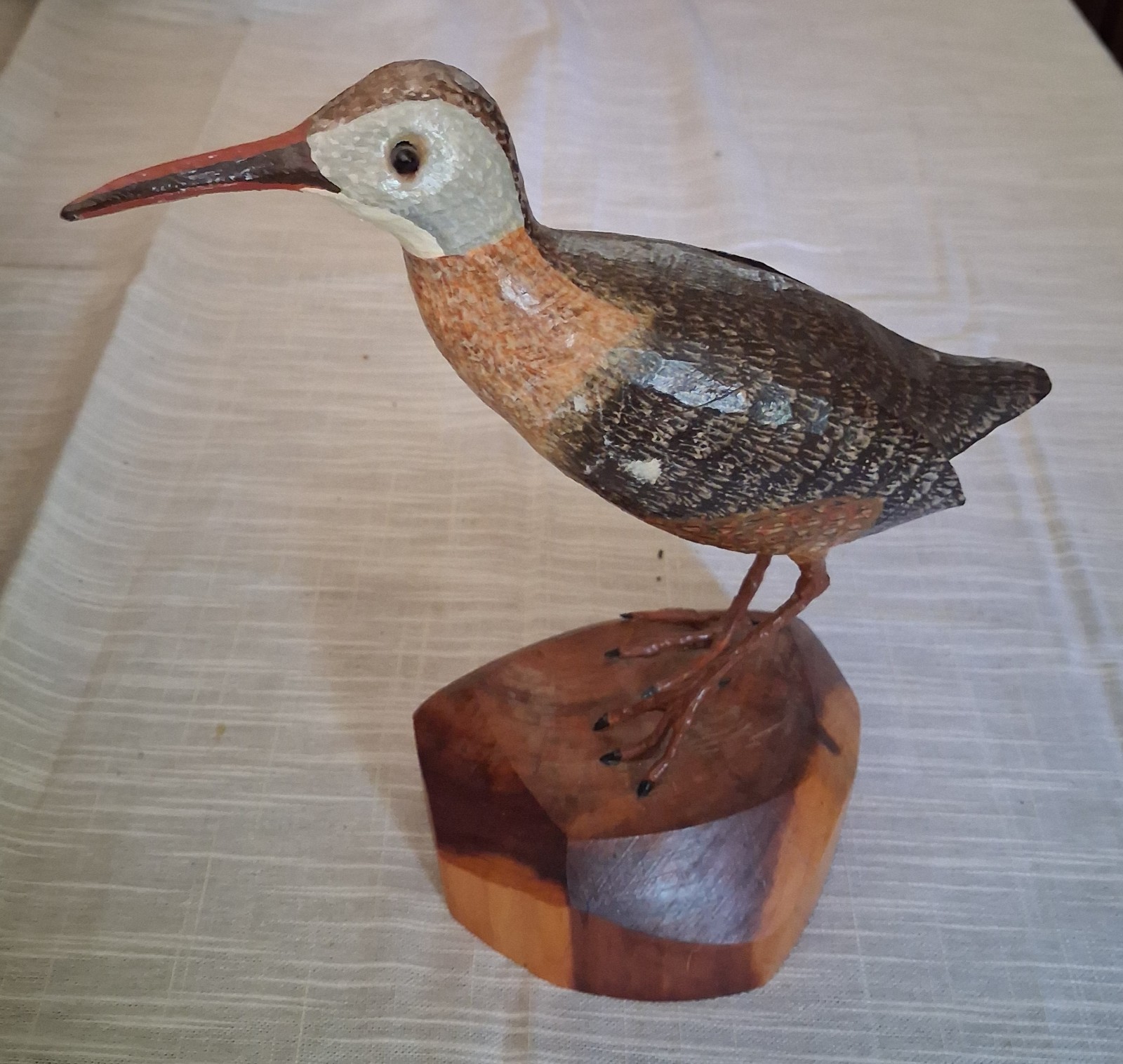 J.E. Russell Signed Virginia Rail Wood Carving, Signed and Numbered