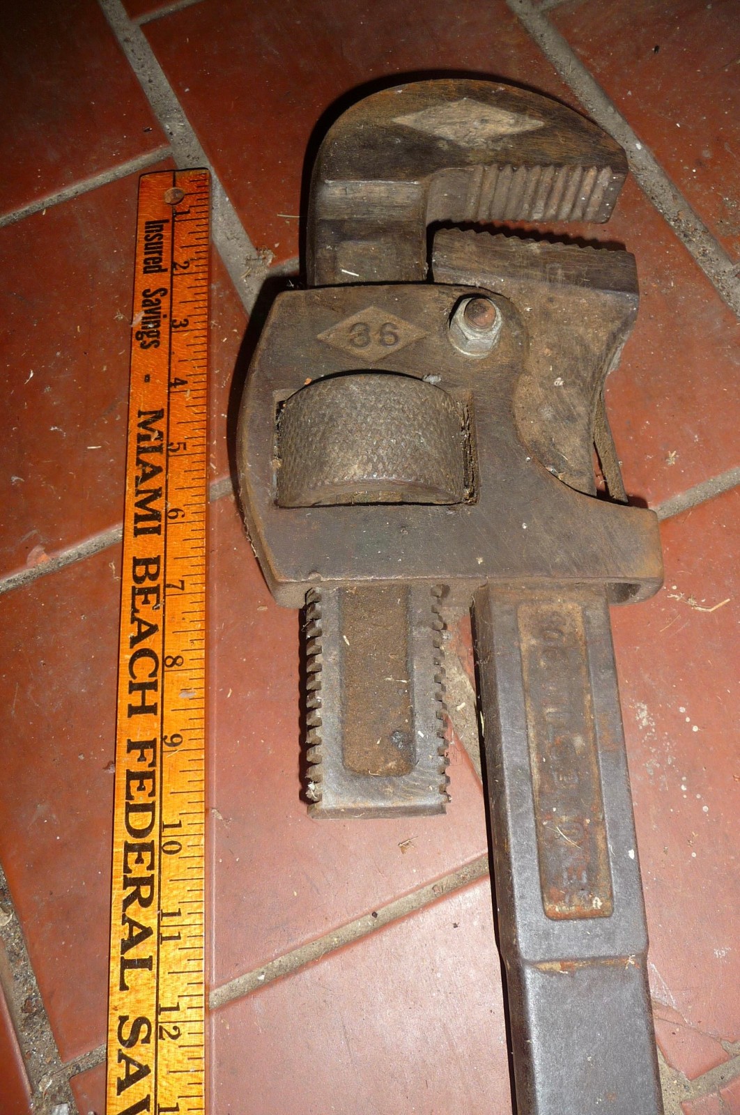 Vtg Stillson Walworth 36 Pipe Wrench Original Heavy