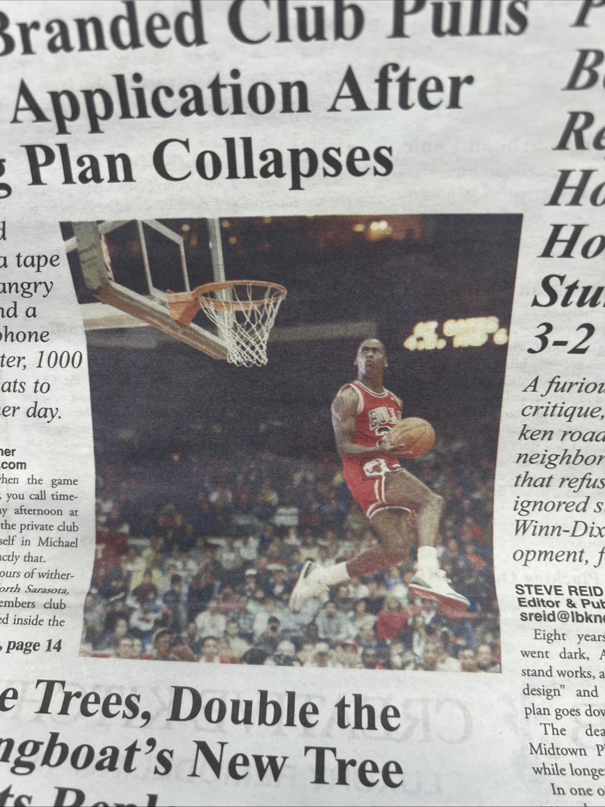 Michael Jordan Longboat Key News 9/11/2026 Newspaper Front Page 1000 North