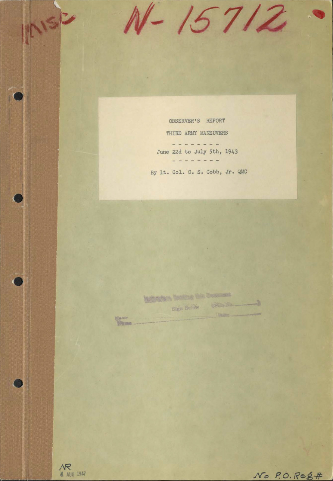 124 Page Third Army Maneuvers June July 1943 Louisiana History Study on Data CD