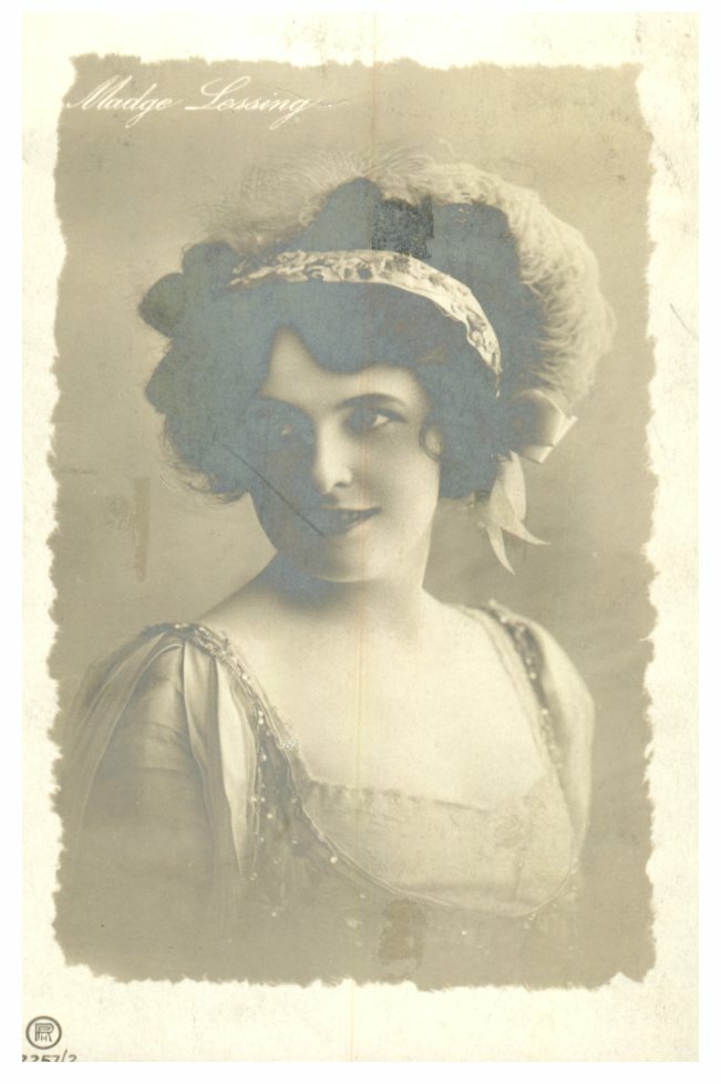  1911  British Theater Beauty MADGE LESSING Edwardian Sent by Friend of Madge