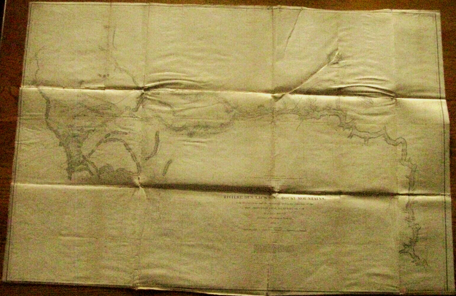 MISSOURI RIVER SURVEY ROCKY MOUNTAINS LINEN MAP 1850S ORIGINAL MISSOURI RIVER SURVEY ROCKY MOUNTAINS LINEN MAP 1850S ORIGINAL