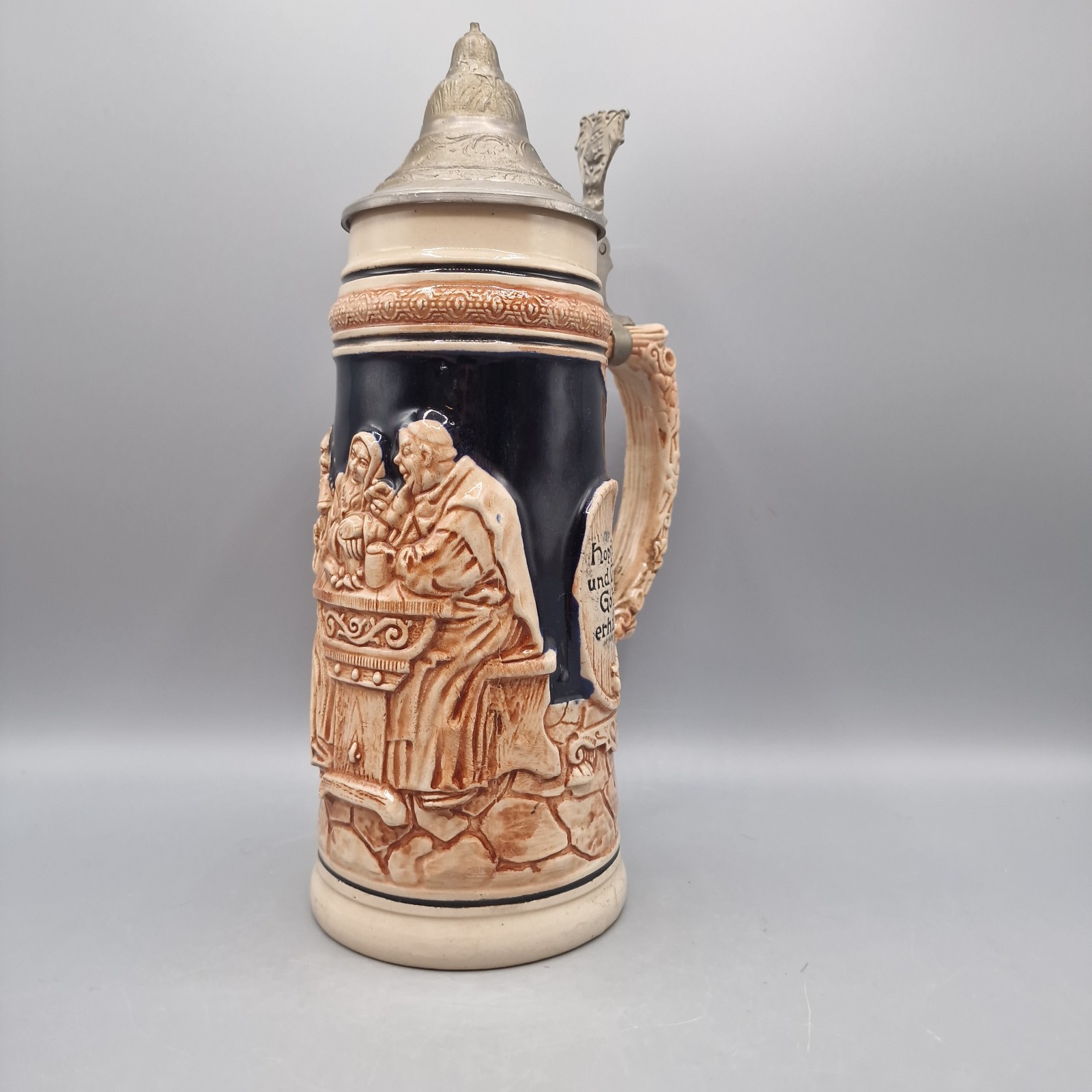 VTG Early Mark Werner Corzelius West Germany Ceramic Beer Stein 1L Rare Monks