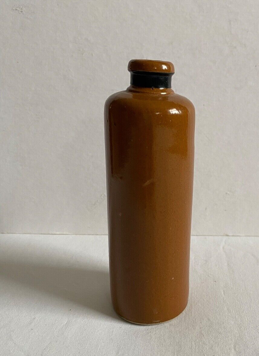 Brown Clay Bud Vase Bottle 5.25