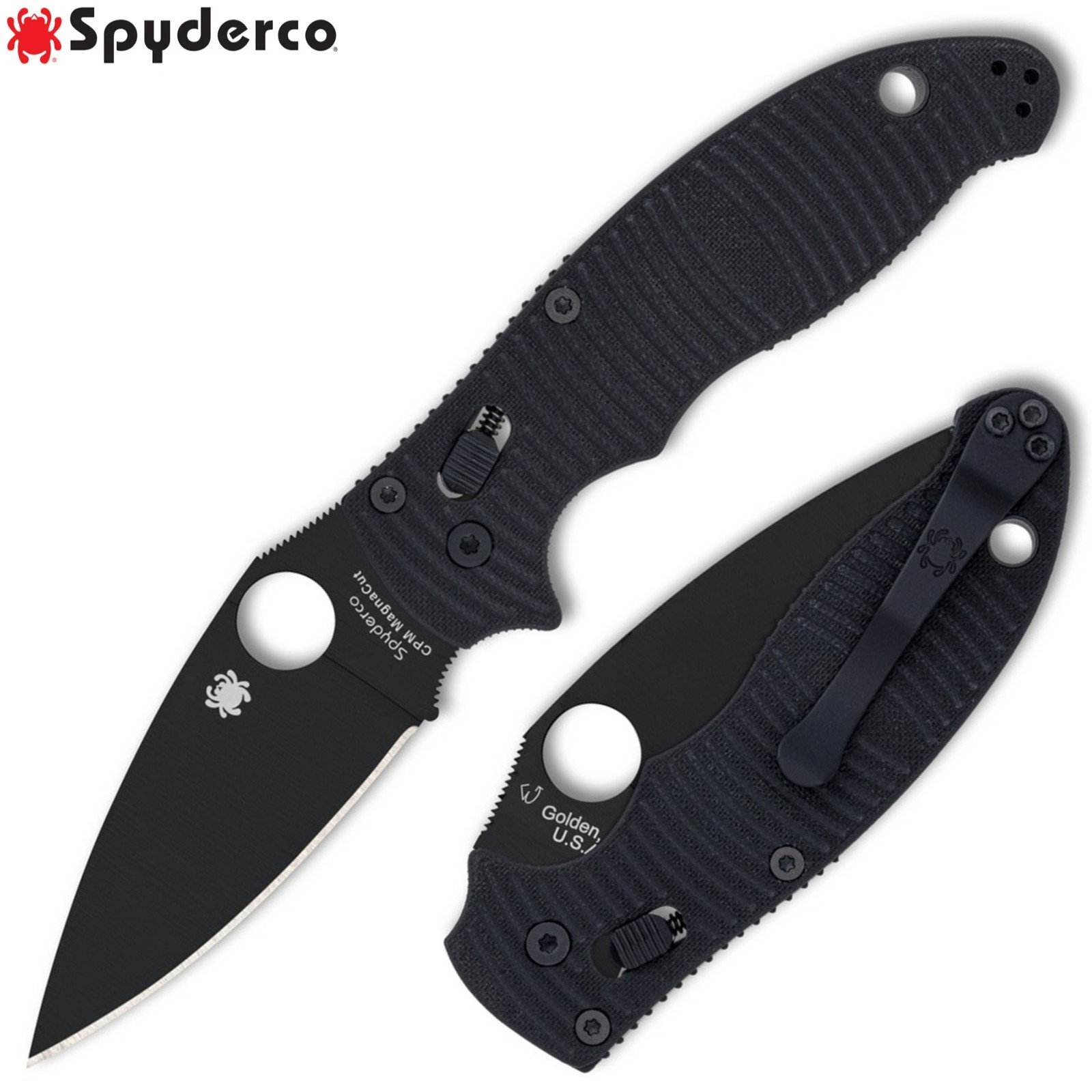 Spyderco Manix 2 Salt CPM-MagnaCut Black DLC Plain Blade Black G10 C101GMCBKP2 Spyderco Manix 2 Salt CPM-MagnaCut Black DLC Plain Blade Black G10 C101GMCBKP2