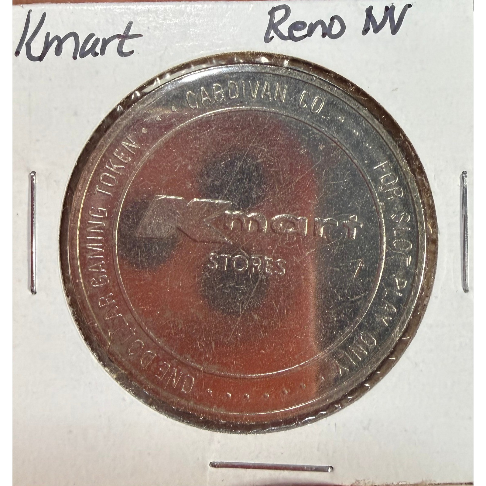 RARE Vintage Kmart Stores Dollar Gaming Token Cardivan Co Reno Nevada Slot Coin