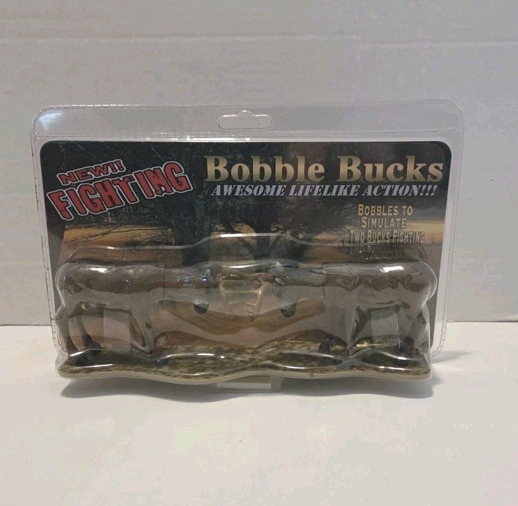 Bobble Bucks Deer Fighting Pair Awesome Lifelike Action NEW