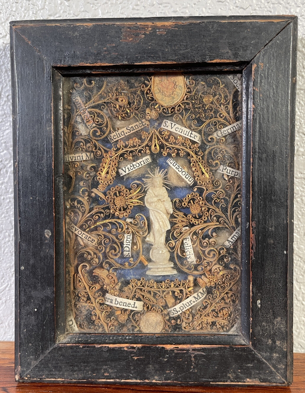 Antique Christian Reliquary Multi Relic 15+ Saints Framed Martyrs Italian 19th C Antique Christian Reliquary Multi Relic 15+ Saints Framed Martyrs Italian 19th C