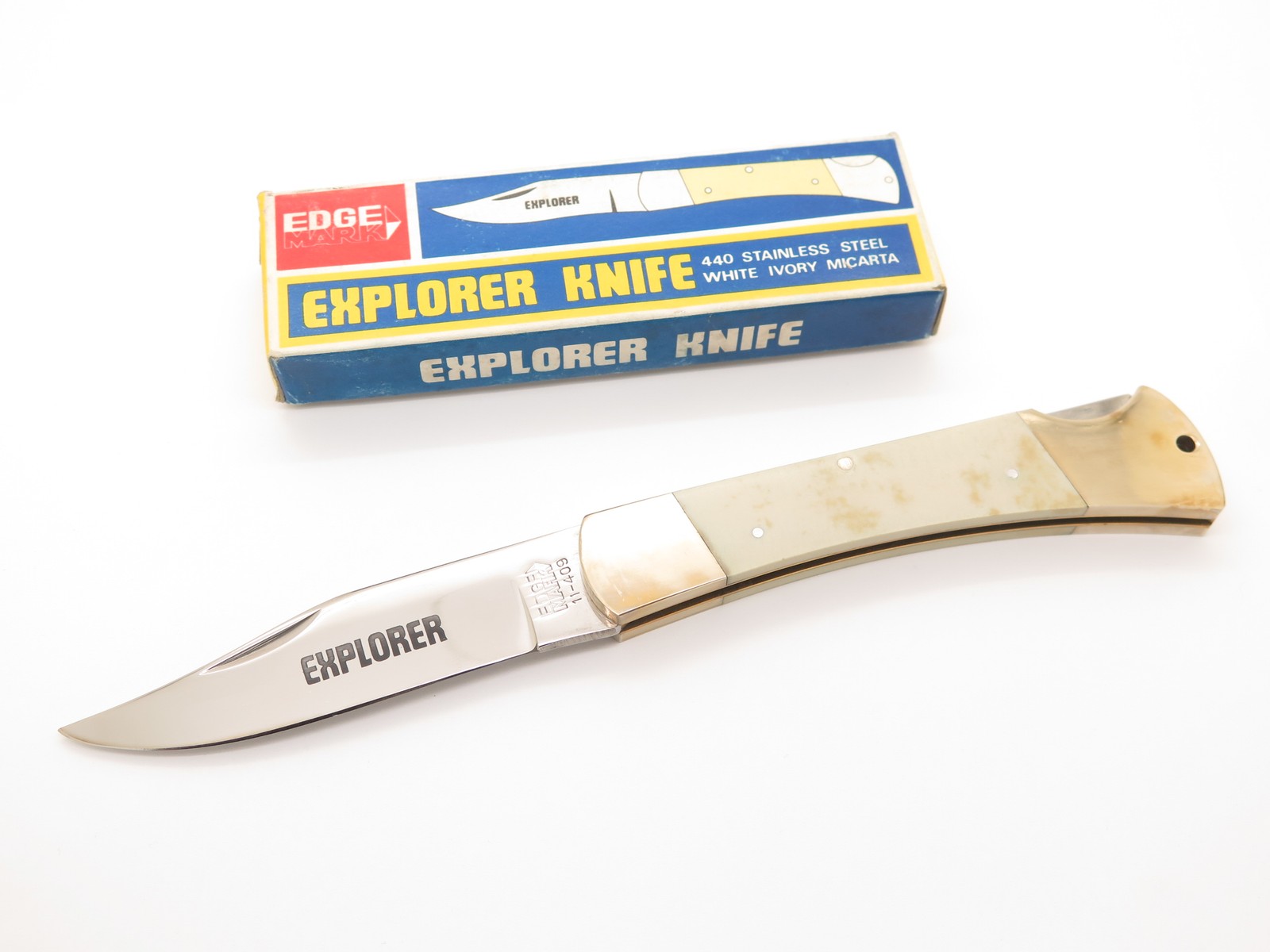 Vtg 70s Explorer Tak Fukuta Seki Japan 4.8 Micarta Folding Hunter Lockback Knife Vtg 70s Explorer Tak Fukuta Seki Japan 4.8 Micarta Folding Hunter Lockback Knife