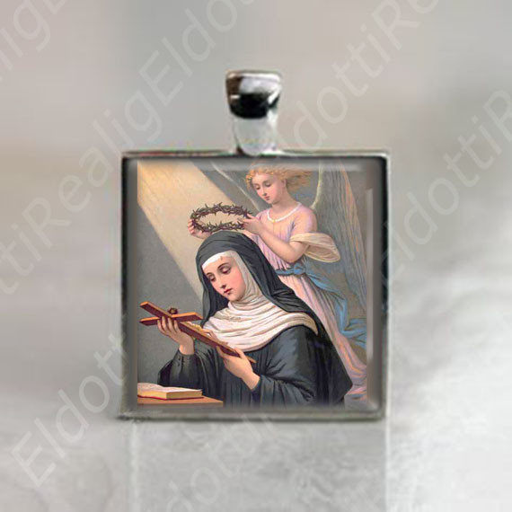 St Rita of Cascia Patron Saint Christian Catholic Medal Jewelry Pendant