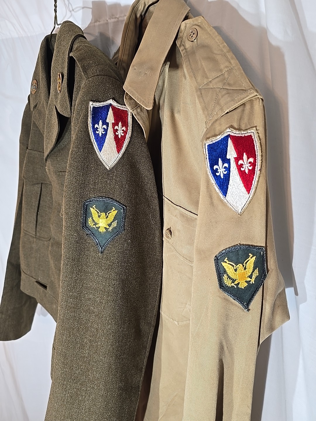 M-1950s US Army Wool “IKE” Jacket & Shirt Size 34L Post WWII/ European Comm Zone