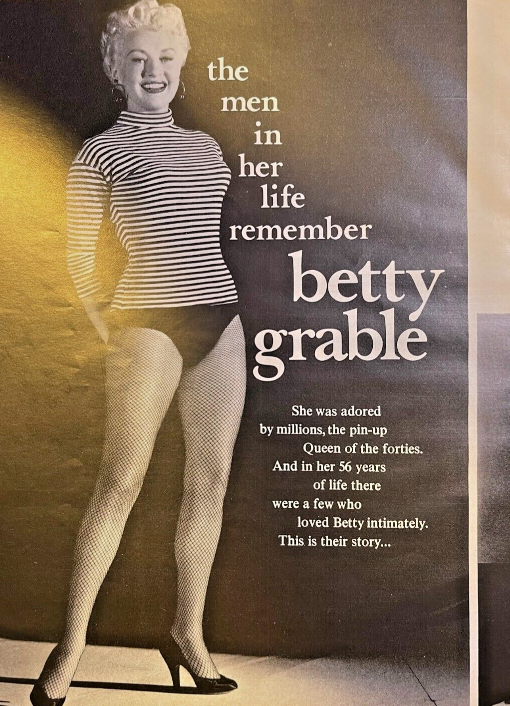 1973 Actress Betty Grable illustrated 1973 Actress Betty Grable illustrated
