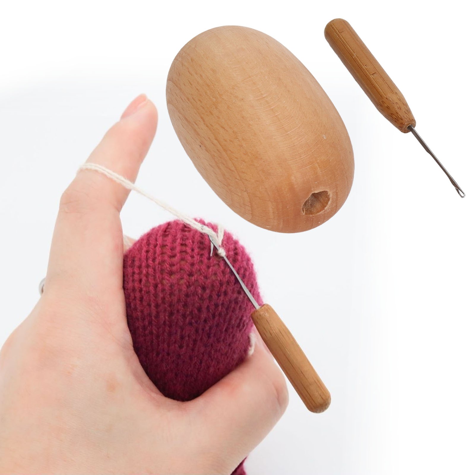 Darning Egg Sturdy Wood For Clothing Darning New↑