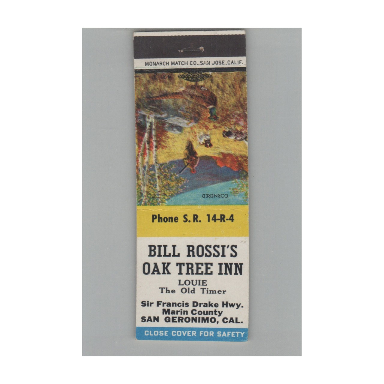 Matchbook Cover Bill Rossi\'s Oak Tree Inn San Geronimo CA