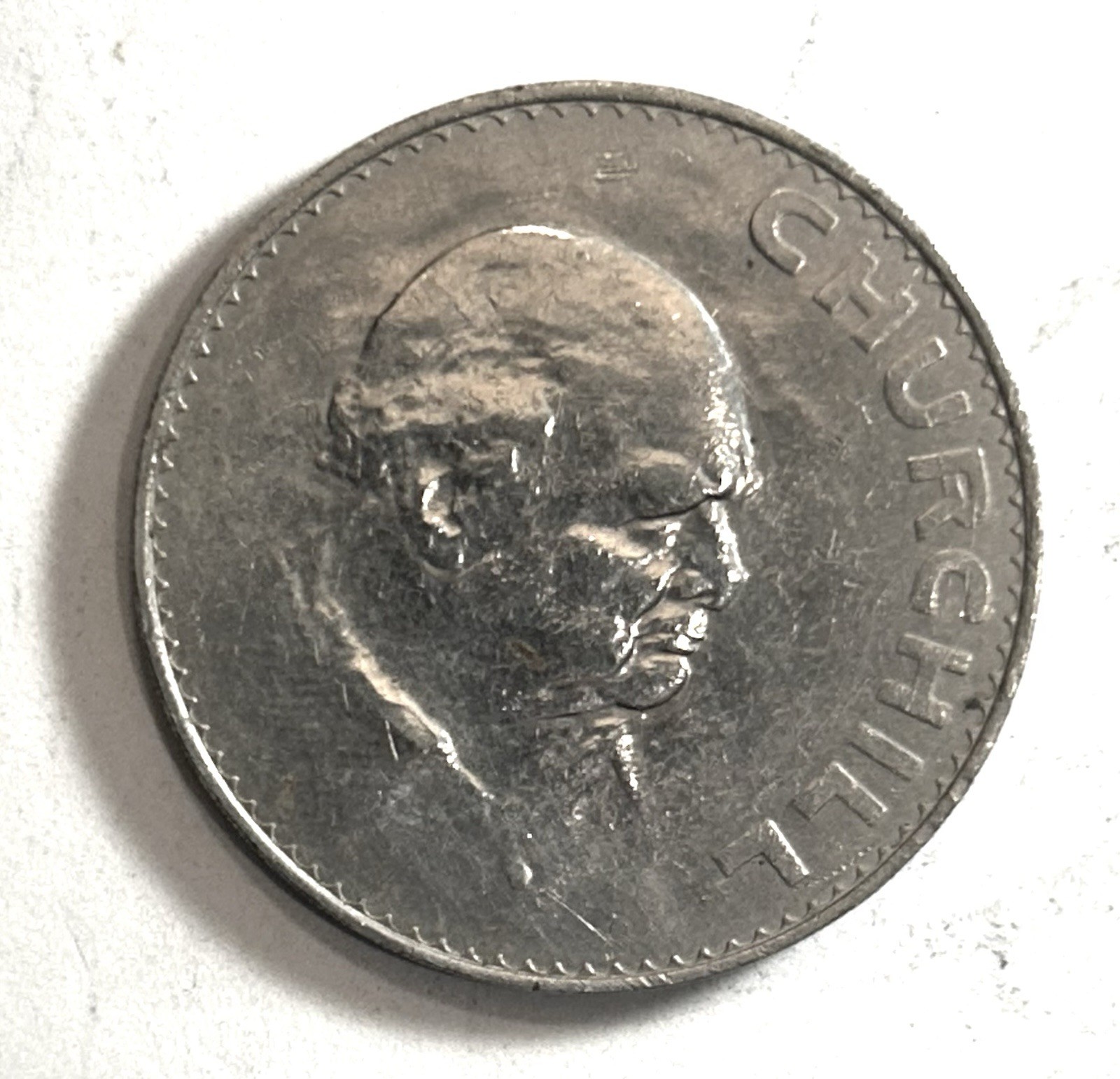 1965 CHURCHILL, ELIZABETH II GREAT BRITAIN CROWN COIN